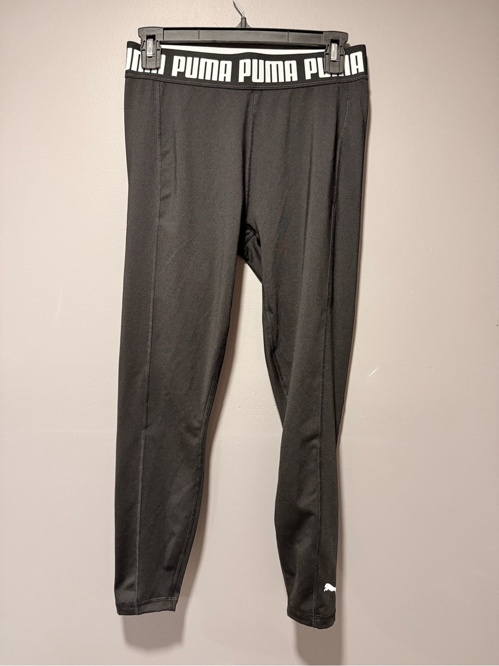 Puma Black Women's Logo Elastic Waist Leggings